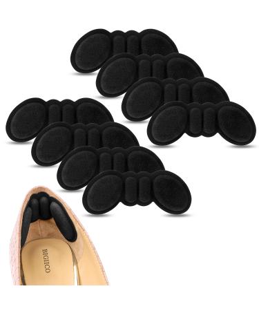 Heel Pads for Shoes That are Too Big 4 Pairs Foamed Cotton Heel Cushions for Pain Relief & Tighter Fit Filler Improved Shoe Fit and Comfort (Black)