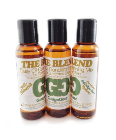 Gauge Gear The Blend - 1 oz | Daily Oil Conditioning Mix | One Ounce 100% All Natural Therapeutic Grade Essential and Carrier Oils | Piercing Aftercare w/ Jojoba | Used for Plugs, Tapers, Expanders