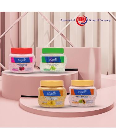 Elegant Exfoliating Body Scrub 500ML - Golden Apricot - The Ultimate Exfoliating Body Scrub for Healthy and Smooth Skin - Moisturizing Cleansing and Refreshing - Removes Dead Skin Cells - Buy Online on GoSupps.com