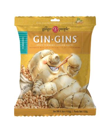 The Ginger People Gin Gins Chewy Ginger Candy  Spicy Turmeric 5.3 oz (150 g)