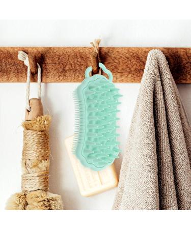 Buy Healvian Double-Sided Silicone Shampoo Brush - Scalp Massager & Scrubber for All Hair Types | Green - Buy Online on GoSupps.com