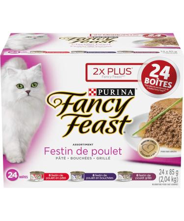 Fancy Feast Turkey & Giblets Pate + Chicken Feast Wet Cat Food Variety Pack Bundle (48 Cans 4.08 kg) Cat Food + Chicken Feast - Buy Online on GoSupps.com