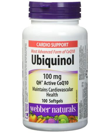 Webber Naturals Ubiquinol 100mg QH Active CoQ10 100 softgels