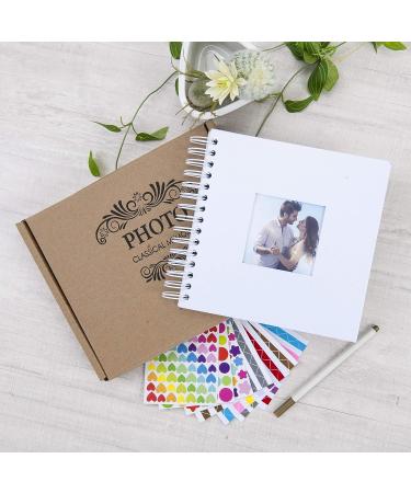 Small 8x8 DIY Scrapbook Photo Album | 80 Pages, Hardcover Craft Paper | Anniversary & Valentines Day Gift | White 8x8 Inch - Buy Online on GoSupps.com