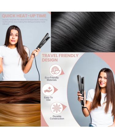 Ebony Edition Flat Iron Hair Straightener | 1.25" Titanium Straightener for All Hair Types | Fast Heating Travel-Friendly Smooth & Frizz-Free - Buy Online on GoSupps.com