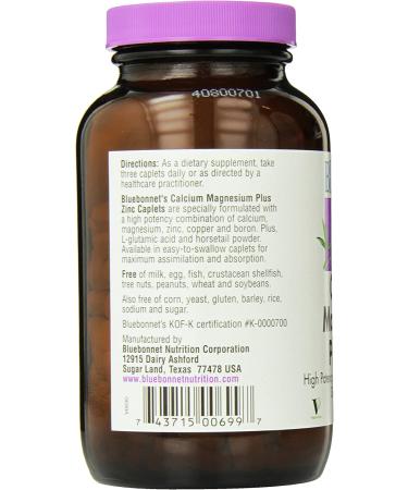 Buy Bluebonnet Nutrition Calcium Magnesium Plus Zinc 180 Caplets | Supports Bone Health & Immunity - Buy Online on GoSupps.com