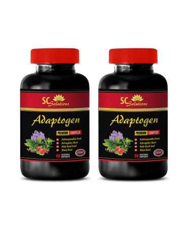 ADAPTOGEN Supplement - Amla Fruit Eleutherococcus senticosus Holy Basil Leaf Panax Ginseng Schisandra Fruit Rhodiola rosea Maca Astragalus Root Adaptogen Blend Natural 1Bot