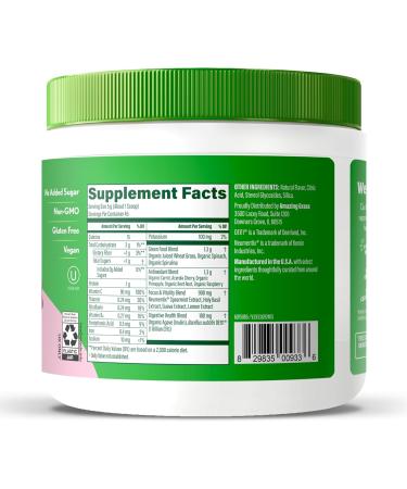 Amazing Grass Sweet Greens and Superfoods Powder for Digestive Health Greens Powder Digestive Enzymes Probiotics Spirulina Chlorella Summer Berry 30 Servings Summer Berry 30 Servings (Pack of 1) - Buy Online on GoSupps.com