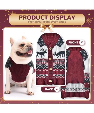 Warm Christmas Dog Sweater | Cartoon Christmas Tree & Reindeer Knitwear for Cats & Dogs - XL Winter Outfits - Buy Online on GoSupps.com