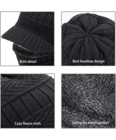 TAGVO Winter Knitted Balaclava Beanie Hat for Cycling Ski Mask - Universal Size, Black/Gray - Buy Online on GoSupps.com