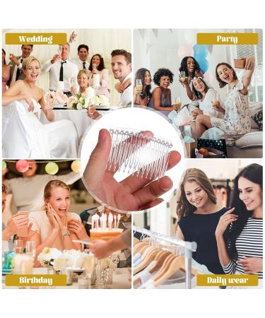 Minkissy 10pcs 14 Teeth Hair Side Combs for Bridal Wedding Veil - Transparent - Buy Online on GoSupps.com