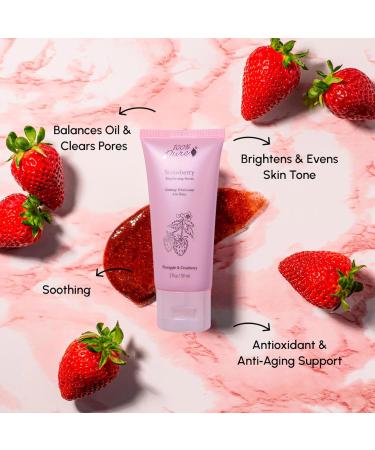 100% PURE Strawberry Brightening Facial Scrub Antioxidant-Rich for Radiant Smooth Skin - Papaya & Pineapple Enzymes Natural Glow Exfoliator - Gentle Exfoliating Face Wash for Women & Men - 2 Fl oz - Buy Online on GoSupps.com