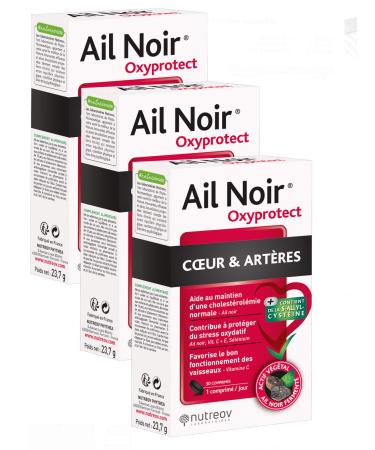 OXYPROTECT Nutreov Black Garlic Fermented Black Garlic - An Antioxidant Treasure from Asia - Heart and Arteres - Pack 3 Months - Boxes of 30 Tablets (3)