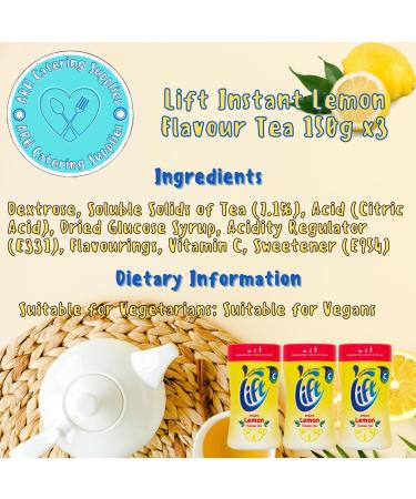 Lift Instant Lemon Flavour Tea 150g x3 - Energize Your Day with Zesty Refreshment - Buy Online on GoSupps.com