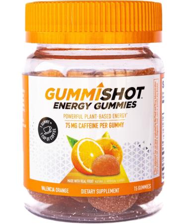 Energy Gummies with 1125 mg Plant-Based Caffeine | Long Lasting Boosters | Valencia Orange Flavor (15ct) - International Shipping Available - Buy Online on GoSupps.com