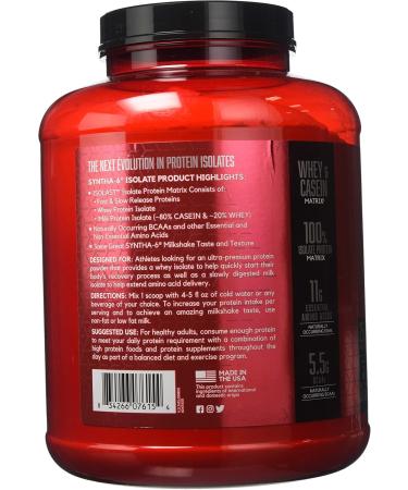 Buy BSN Syntha-6 Isolate Strawberry 4 lbs - Premium Protein Powder for Maximum Muscle Growth & Recovery - International Shipping Available - Buy Online on GoSupps.com