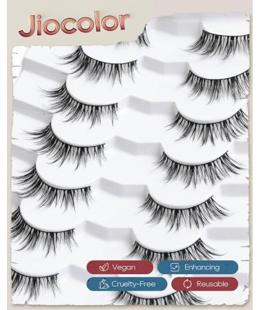Natural Look Strip Lashes - Wispy Eyelashes 13mm & 12mm | Foxy Eye & Cat Eye Effect | 7 Pairs of Premium Quality | International Shipping Available - Buy Online on GoSupps.com