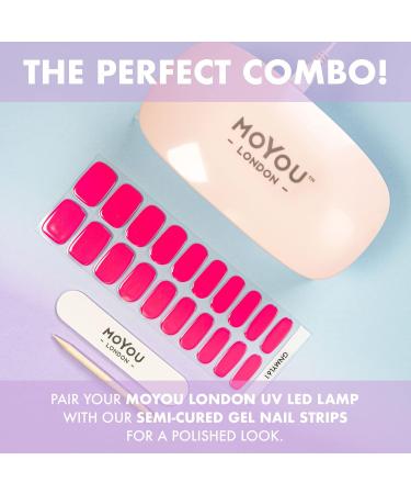 MOYOU LONDON Semi Cured Gel Nail Wraps - 20 Pcs Salon-Quality Manicure Set with Nail File & Cuticle Stick - UV/LED Lamp Required - NailsbyBethany 01 - Buy Online on GoSupps.com