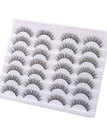 Outopen 14 Pairs D Curl Faux Mink False Eyelashes - 3D Fluffy Wispy Volume Pack - Buy Online on GoSupps.com