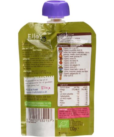 Ella's Kitchen Organic Vegetable Bake with Lentils 130g - Delicious Baby Food - Buy Online on GoSupps.com