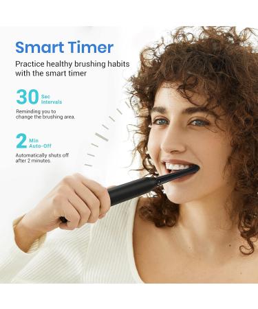 Etekcity Electric Toothbrush with 8 Soft Brush Heads | Sonic Toothbrush for Adults and Kids | Fast Charge, Smart Timer, 5 Modes | Travel Case Included | Black Classic - Buy Online on GoSupps.com