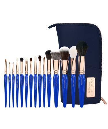 Bdellium Tools Professional Makeup Brush Golden Triangle - Phase I Complete 15pc. Brush Set with Stand-Up Pouch