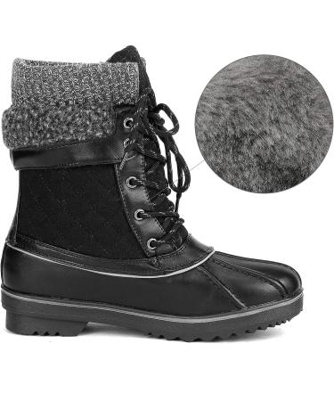 DREAM PAIRS Women's Mid Calf Waterproof Winter Snow Boots in Black-01 - Size 8 - Buy Online on GoSupps.com