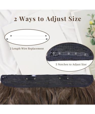 Invisible Wire Hair Extensions | Transparent Wire with Secure Clips | 20 Inch Synthetic Hair Pieces for Women | Balayage Dark Brown to Chestnut Brown - Buy Online on GoSupps.com