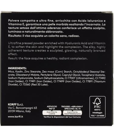  Korff Korff Illuminating Compact Earth Powder ultra-fine soft and silky bronzed effect with hyaluronic acid and vitamin E shade 01 9g pack - Buy Online on GoSupps.com