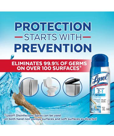 Lysol Neutraair Disinfectant Spray 2-In-1 Air Freshener & Disinfectant - Driftwood Waters 10 Fl Oz - Buy Online on GoSupps.com