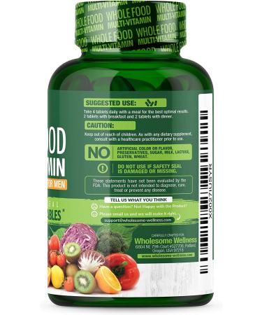 Wholesome Whole Food Multivitamin for Men - 120 Tablets | Natural Nutrition - Buy Online on GoSupps.com