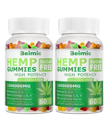 Naturals Fruit Hemp Gummies 1 500 000mg High Strength - Natural Oil Infused Gummies Great for Peace & Relaxation America's #1 Favorite Hemp Gummy Brand! 60 Gummies-(Pack of 2) 60 Count (Pack of 2)