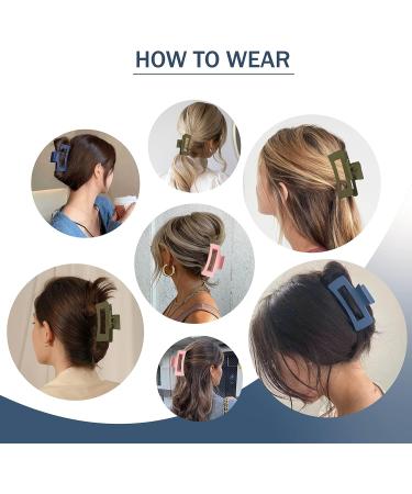 French Design Hair Claw Clips for Thick Hair - Sturdy and Stable - Women's Hair Accessories (Pink/Green/Dark Blue) - Buy Online on GoSupps.com