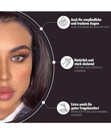 Buy Bella 1-Day Colored Contact Lenses - Citrine Crystal Natural Olive-Green & Brown Perfect for Dark Eyes - Daily Use -0.00 Diopter - Buy Online on GoSupps.com