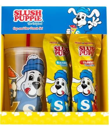 Slush Puppie Gift Set - Cup & Duo Slush Puppy Pouches 1x SLUSH PUPPiE Blue Raspberry Pouch 1x SLUSH PUPPiE Strawberry Pouch SLUSH PUPPiE Branded Reusable Cup & Straw Slushy Christmas Gifts - Buy Online on GoSupps.com