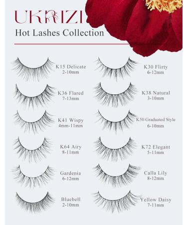 Natural Short Eyelashes | Wispy Fake Lashes for a Natural Look | K50 Graduated Style 10mm - Buy Online on GoSupps.com