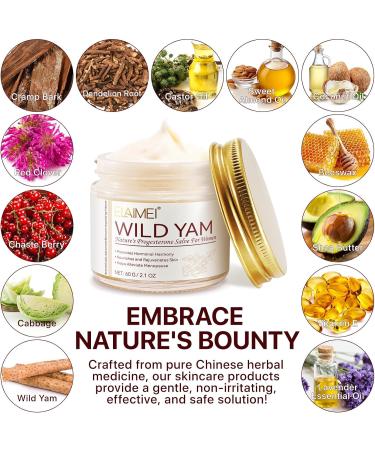 Wild Yam Cream Menopause and Hormone Balance Organic Yam Cream for Women Wild Yam Root Cream Skin Moisturizer Relief for Dry Skin 60 ML - Buy Online on GoSupps.com