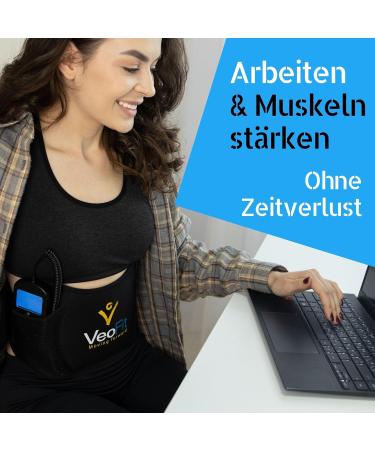 Veofit Advance Abdominal Muscle Trainer | EMS Device for Men & Women | 10 Programs 99 Intensity Levels | No Gel Fits Waist Up to 140cm - Buy Online on GoSupps.com
