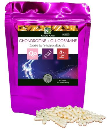 NAKURU | Chondroitin + Glucosamine | Power Range | Made in France | “Natural Joint Serenity!” (60 Capsules of 640 mg / Net Weight: 38.3 g)