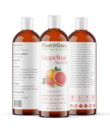 Grapefruit Seed Oil 16 oz - 100% Pure Cold Pressed Natural Carrier for Skin Body & Face | Moisturizing Creams Lotions Scalp Treatments & Lip Balms - Buy Online on GoSupps.com