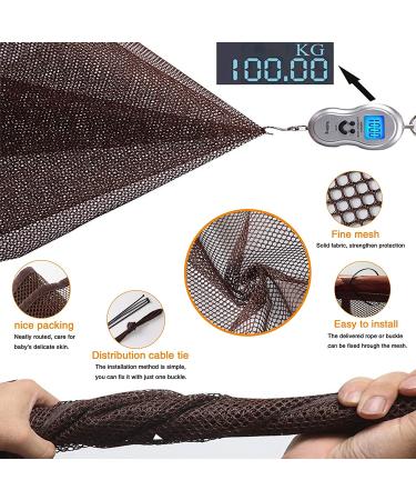 Balcony Safety Net for Child Stairs Banister Guard Mesh 10ft x 2.5ft Deck Railing Protective Net for Baby Kids Toys Pets (Brown) Brown 1 pack - Buy Online on GoSupps.com