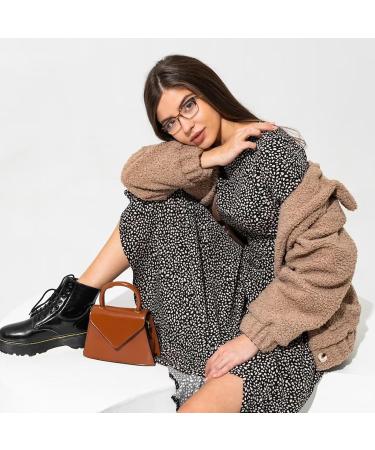 Amorays Oversize Square Vintage Reading Glasses for Men & Women - Anti Blue Light +2.00 Prescription - Black & Tortoiseshell - Buy Online on GoSupps.com