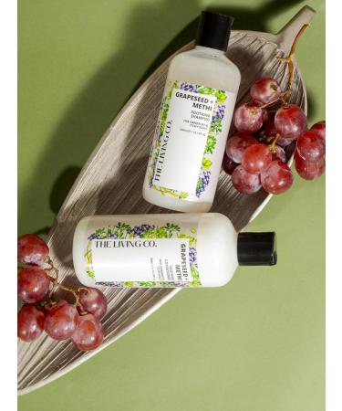 Shop THE LIVING CO Soothing Shampoo & Conditioner Combo - Grapeseed & Methi for Dandruff Relief | 600ml International Shipping Available - Buy Online on GoSupps.com