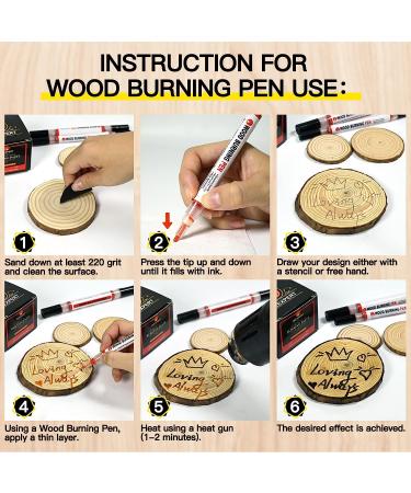 Teexpert Wood Burning Gel Pen Kit - 4OZ Paste with Scorch Pens & Tips for DIY Wood Crafts - Buy Online on GoSupps.com