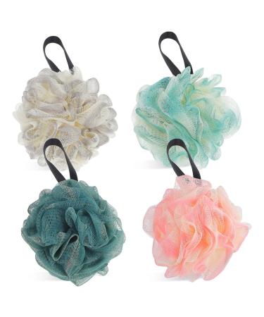 NOLITOY 4pcs Colorful Large Bath Ball Body Wash Sponge Shower Ball Body Wash Puffs Loofah Ball Loofah Sponge Shower Scrubbers Body Loofahs Bathroom Essentials Shower Cleaning Scrubber 1 Count (Pack of 1)