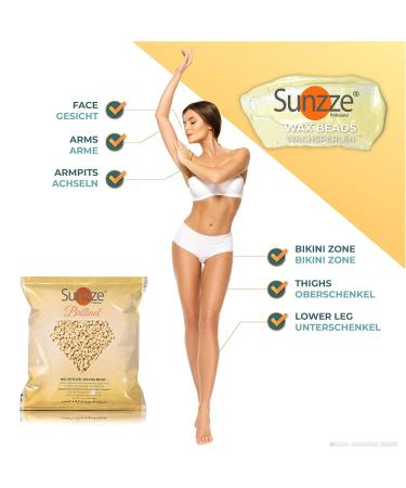 Sunzze Premium Wax Pearls for Professional Depilation - Low Temperature Flexible Film Wax (1kg) | Brilliance - Buy Online on GoSupps.com