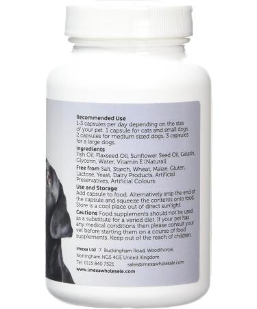 Imexa Balanced Omega 3 6 and 9 Essential Fatty Acids Softgel Capsules for Dog 1000mg (Pack of 90) - Buy Online on GoSupps.com