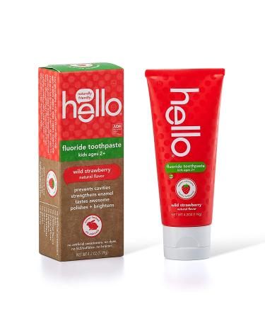 Hello Kids Fluoride Toothpaste - Wild Strawberry 4.2 oz | Safe & Effective Dental Care - Buy Online on GoSupps.com