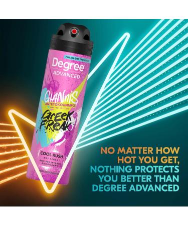 Degree Men’s Antiperspirant Deodorant Spray Giannis Antetokounmpo 72H Sweat & Odor Protection - Cool Rush - 3.8 Oz - Pack Of 4 - Buy Online on GoSupps.com