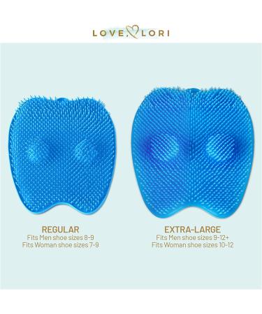 Love Lori Plantar Fasciitis Relief Feet Scrubber - Foot Massager for Shower with Plantar Fasciitis Ball - Non-Slip, Suction Cups - Blue - Buy Online on GoSupps.com